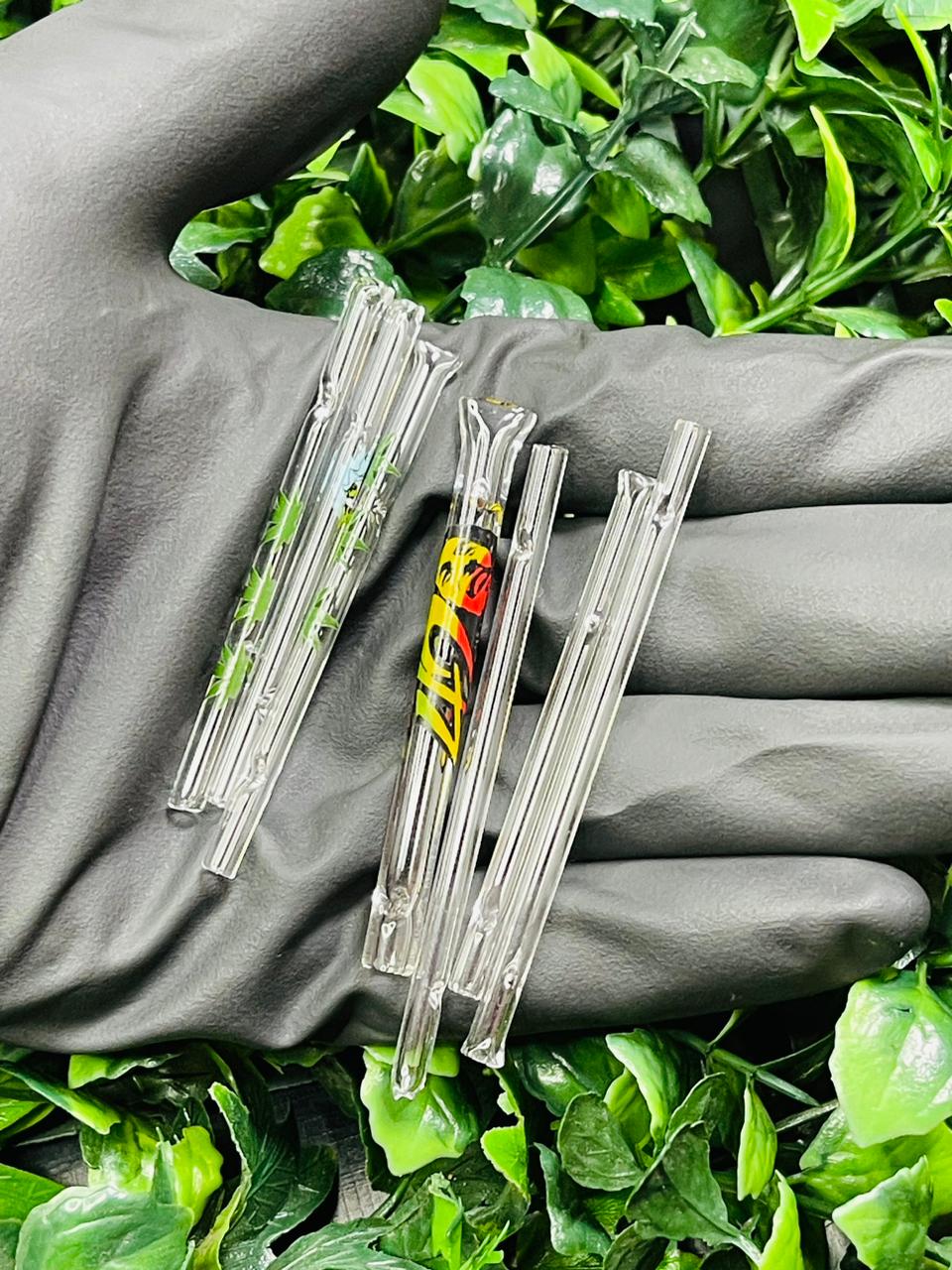 Piteira Vidro Simples - 5MM - Bob Marley x 🍁